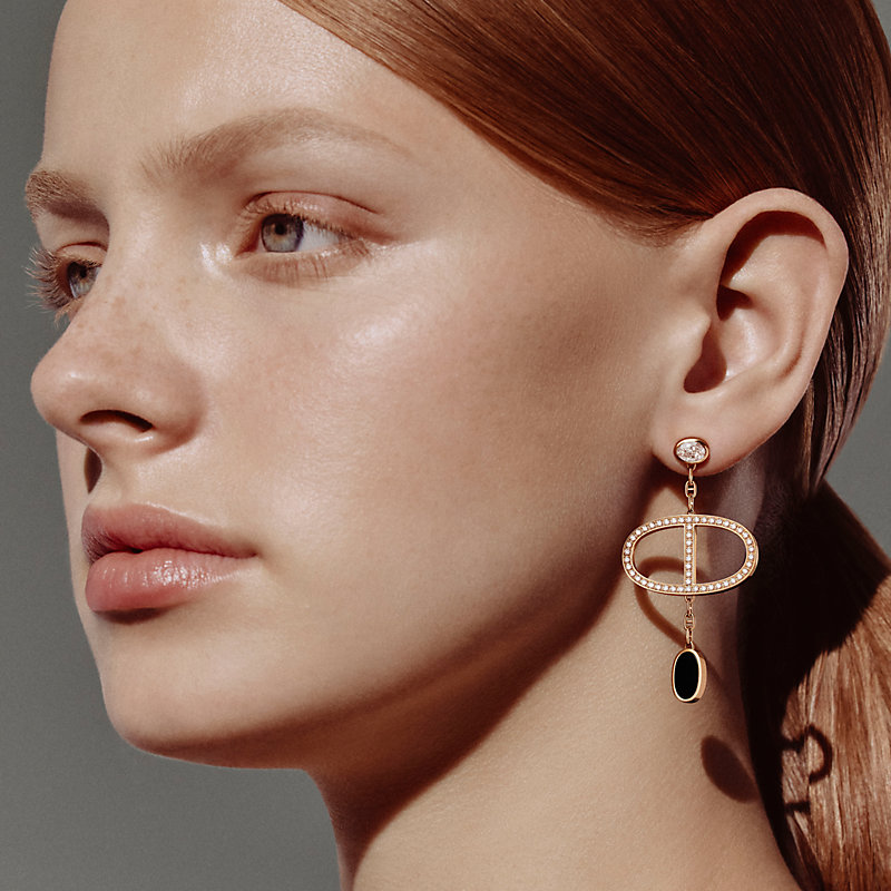 Chaine d'ancre Verso single dangle earring - Rose gold